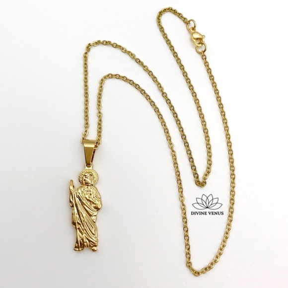 Jesus Necklace | Gold Plated Stainless Steel | - Picture 3 of 8